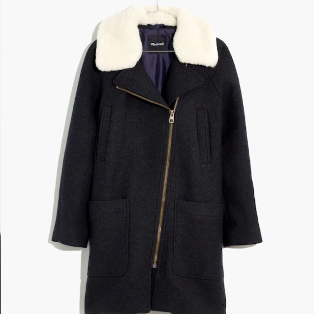 Madewell Eldridge Wool Zip Coat XL (no fur collar)